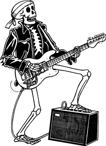 Skeleton Playing Guitar