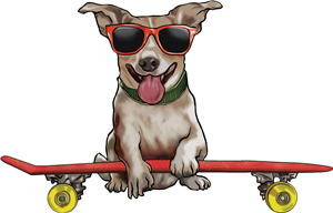 Cool Skateboard Dog