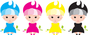 Colourful CMYK Girls