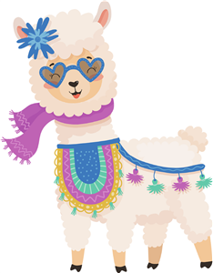 Cute Alpaca with Scarf