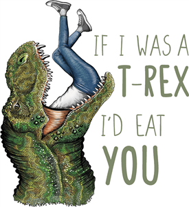 Funny Dinosaur Eating Man
