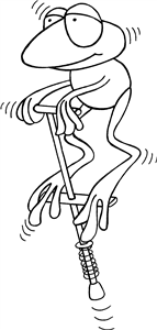 Frog On Pogo Stick
