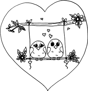 Love Birds In A Heart
