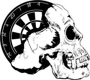 Half Skull With Dartboard