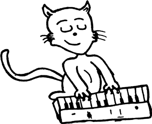 Cat Playing Piano