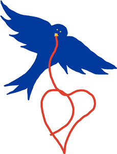 Bird with ribbon