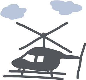 Helicopter and clouds 