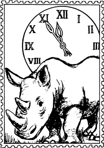 Rhino Postage Stamp