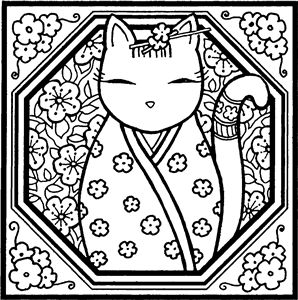 Kimono Cat Motif