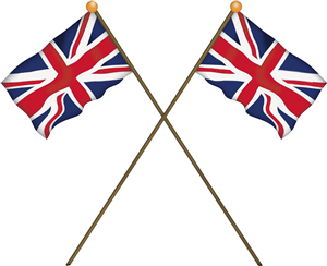 Waving Union Jack Flags