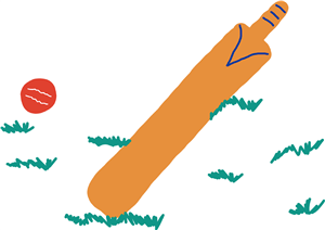 Cricket bat and ball