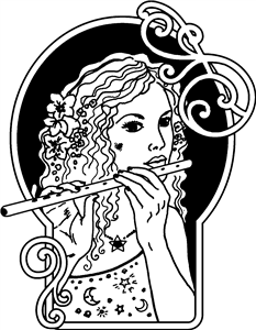 Beautiful Fairy Flute Player