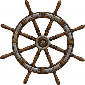 Sailing Ship Steering Wheel