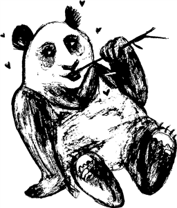 Panda With Bamboo