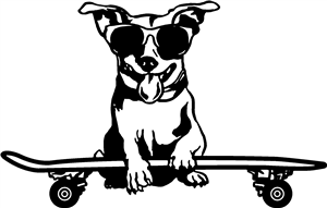 Cool Skateboard Dog
