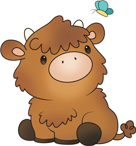 Highland Cow & Butterfly