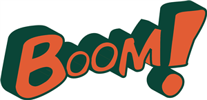 BOOM! Comic Book Word Pop Art Fun in Red Text
