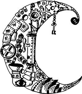 Steampunk Crescent Moon